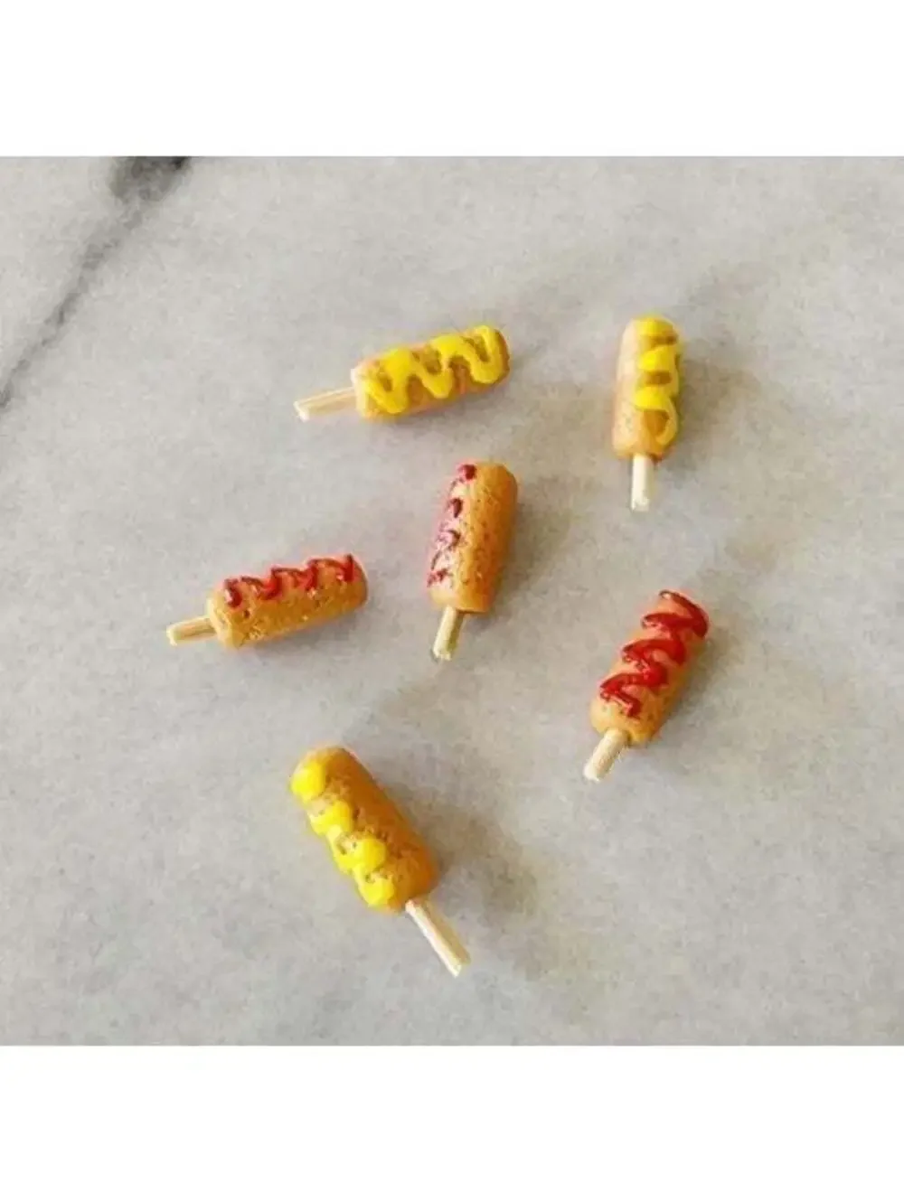 Miniature Dollhouse Food Corndogs 1:12 Scale 6pcs